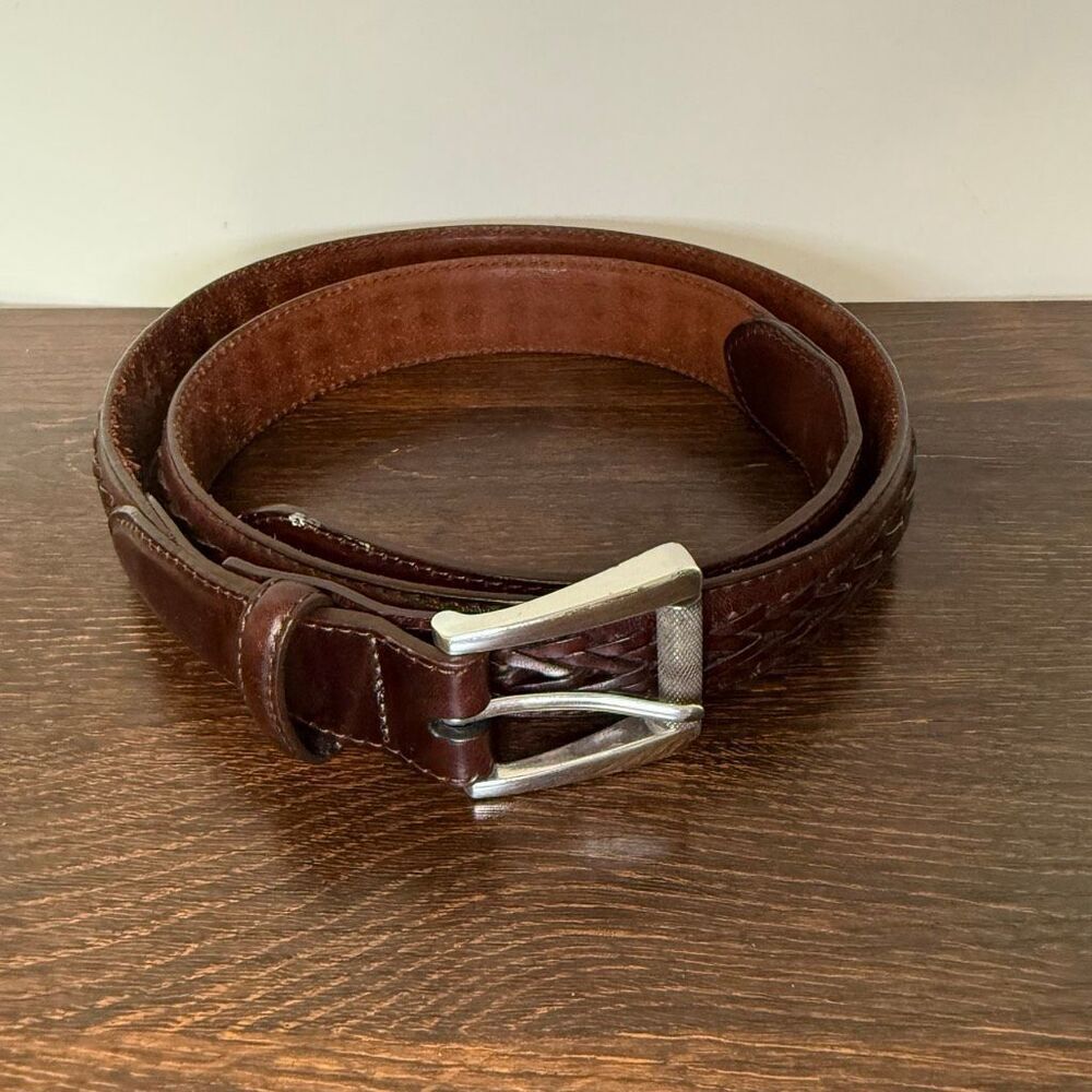 Orvis Men’s brown woven leather Belt 37-41” 1.25” width